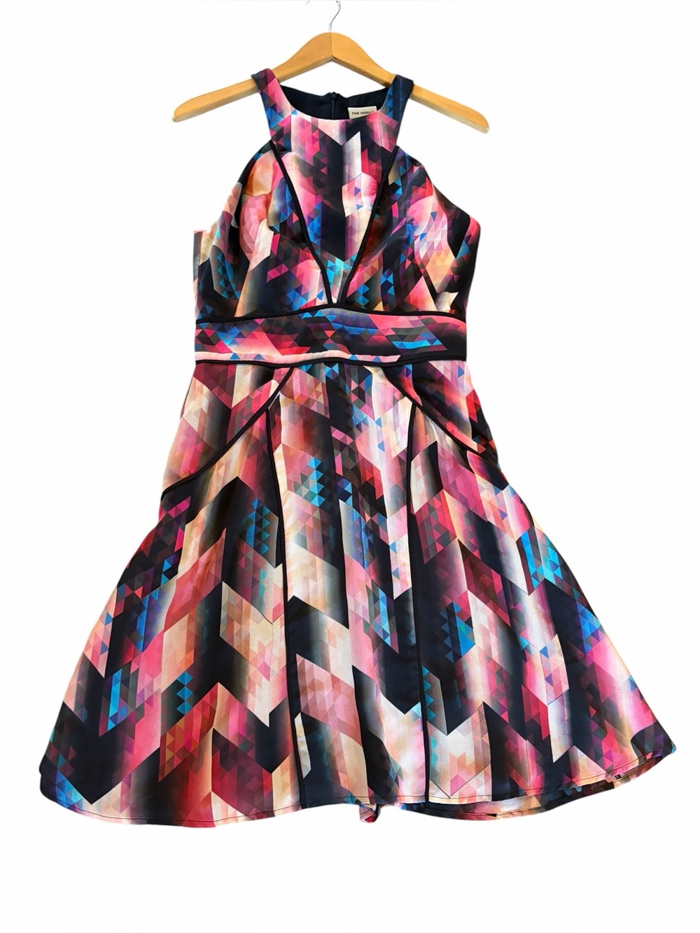 ANTHROPOLOGIE THE ODELLS Pink Multi Color Halter Dress